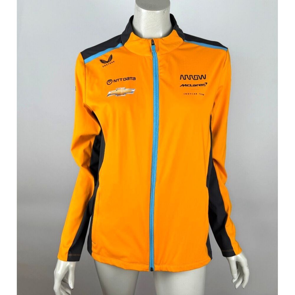 Castore McLaren F1 Indycar Team Jacket Women 10 NWOT Softshell Full Zip‎ Orange